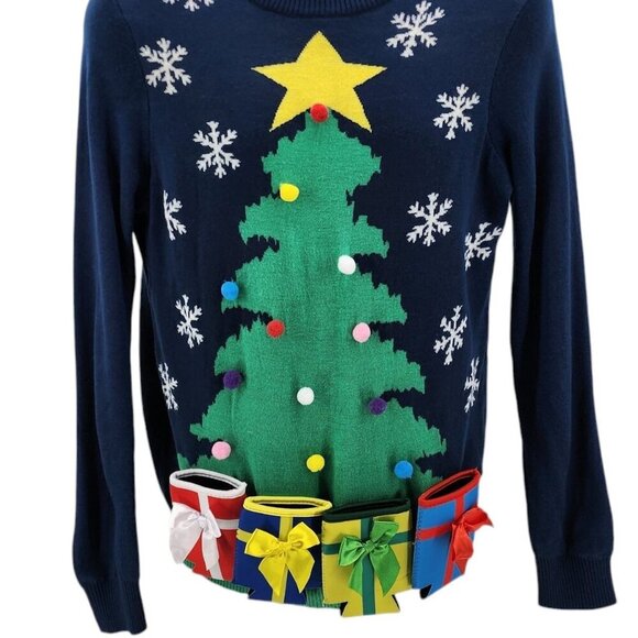 Tipsy Elves Christmas Tree with Beer Holsters Ugly Christmas Sweater Mens Medium - Picture 2 of 7